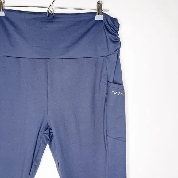 PEACE LOVE WORLD Crop Ruched Waist Leggings 1XP - Picture 2 of 10